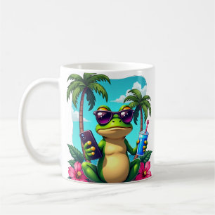 Grumpy Frog Y2K Vaporwave Tropisches Retro-Gaming Kaffeetasse