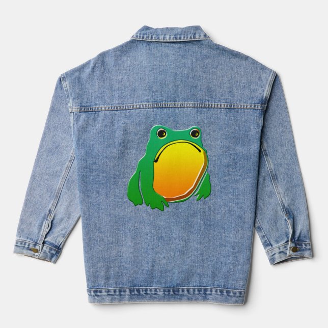 Grumpy Frog zeichnete japanische Kunst von Matsumo Jeansjacke (Rückseite)