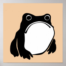 Grumpy Frog zeichnete japanische Kunst von Matsumo Poster