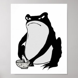 Grumpy Frog zeichnete japanische Kunst von Matsumo Poster
