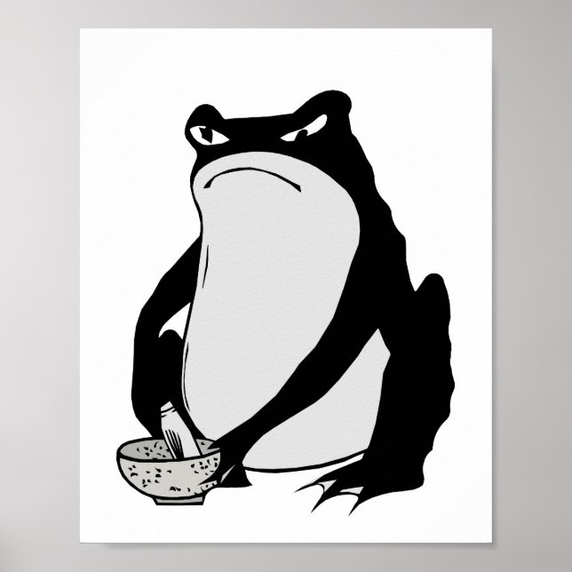 Grumpy Frog zeichnete japanische Kunst von Matsumo Poster (Vorne)