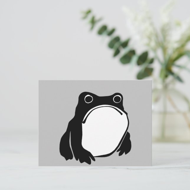 Grumpy Frog zeichnete japanische Kunst von Matsumo Postkarte (Stehend Vorderseite)