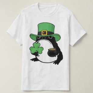 Grumpy Frosch Japanischer St. Patricks Day Shamroc T-Shirt