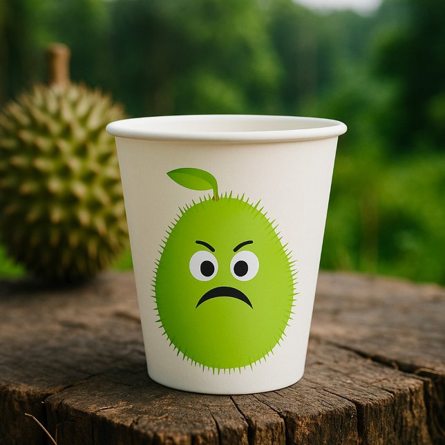 Grumpy Fuzzy Pear Face Funny Fruit Character Pappbecher (Von Creator hochgeladen)
