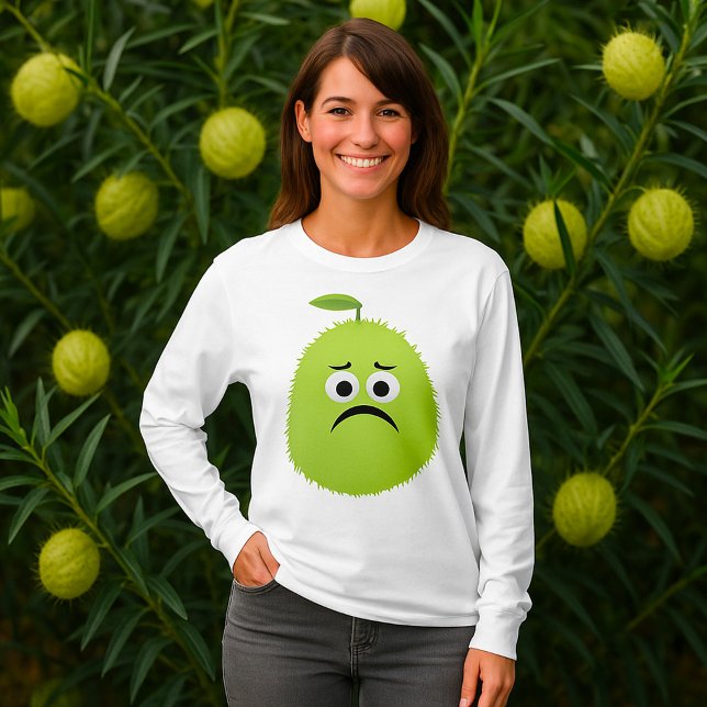 Grumpy Fuzzy Pear Face Funny Fruit Character T-Shirt (Von Creator hochgeladen)