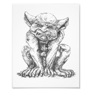 Grumpy Gargoyle Foto Print