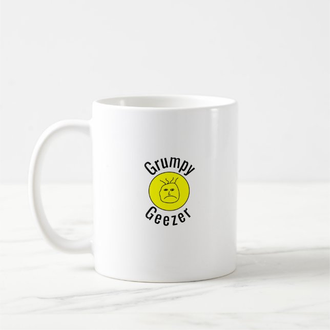 Grumpy Geezer kleines gebogenes Textlogo Kaffeetasse (Links)