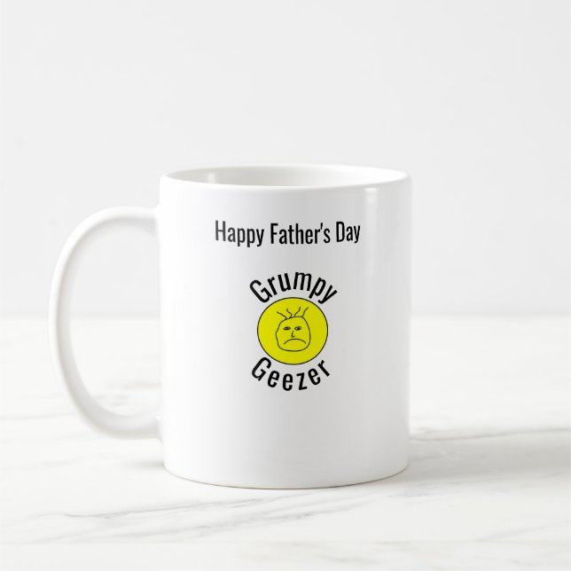 Grumpy Geezer kleines gebogenes Textlogo Kaffeetasse (Links)