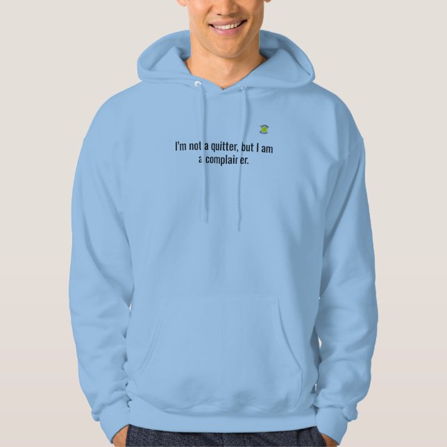 Grumpy Geezer Quitter Kleines Logo Hoodie (Vorderseite)