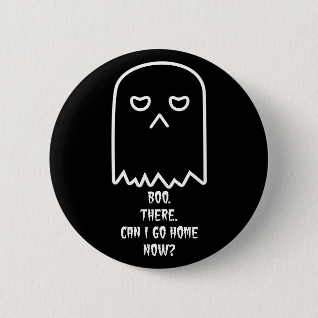 Grumpy Ghost Halloween Button (Vorderseite)