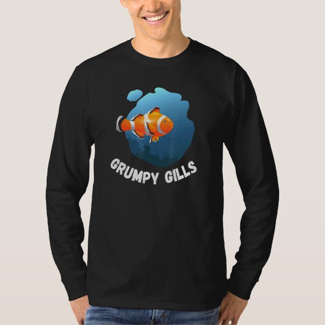 Grumpy Gills Clown Fish Aquarium Finnen Fishbowl S T-Shirt (Vorderseite)