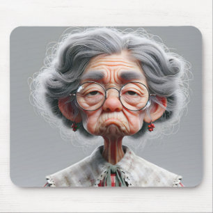 Grumpy Granny Look Mousepad