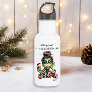Grumpy Green Furry Lieben Kaffee Edelstahlflasche