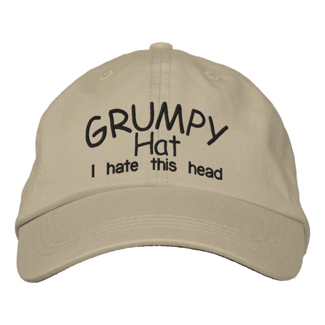 Grumpy HAT Bestickte Kappe (Vorderseite)