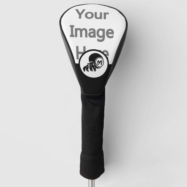 Grumpy Hermit Crab Silhouette Monogram w Foto Golf Headcover (Vorderseite)
