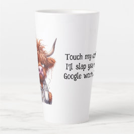 Grumpy Highland Cow & Google Coffee/Latte Tasse