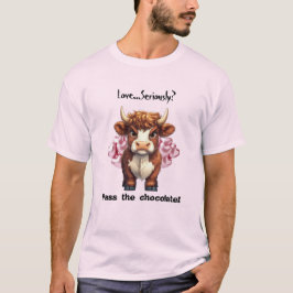 Grumpy Highland Cow Valentine's Day T-Shirt