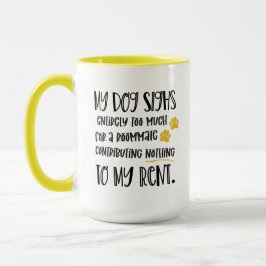 Grumpy Hund Funny Zitat mit Foto gelb Tasse