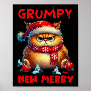 Grumpy ist die neue frohe Weihnachtskatze Sarcasti Poster