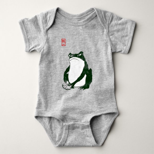 Grumpy Japanese Frog Toad 19. Jahrhundert Baby Strampler (Vorderseite)