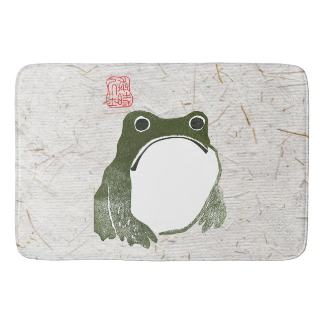 Grumpy Japanese Frog Toad 19. Jahrhundert Badematte (Vorderseite)