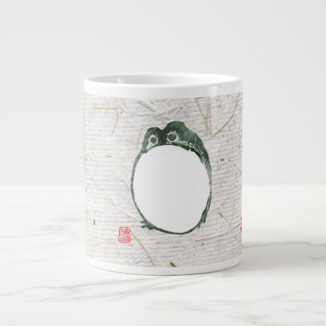Grumpy Japanese Frog Toad 19. Jahrhundert Jumbo-Tasse (Vorderseite)