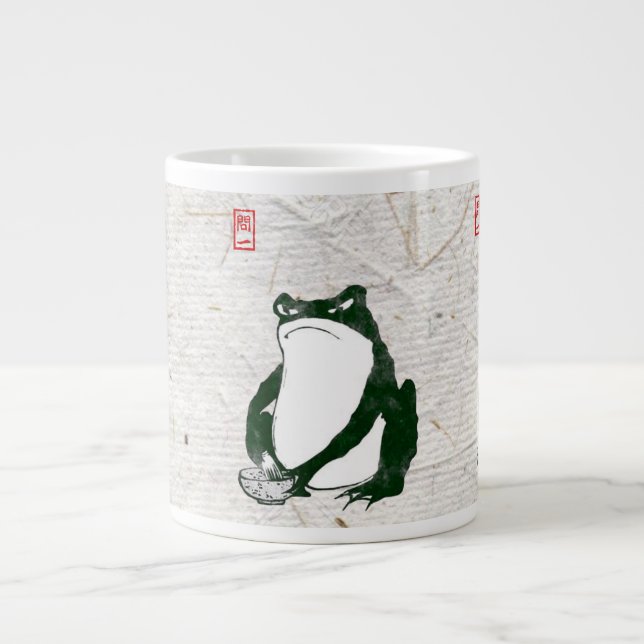 Grumpy Japanese Frog Toad 19. Jahrhundert Jumbo-Tasse (Vorderseite)