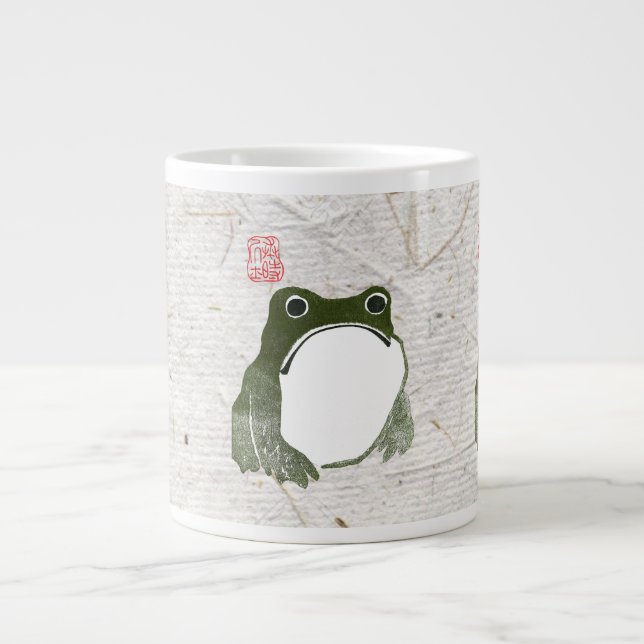 Grumpy Japanese Frog Toad 19. Jahrhundert Jumbo-Tasse (Vorderseite)