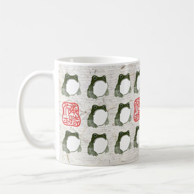 Grumpy Japanese Frog Toad 19. Jahrhundert Kaffeetasse (Links)