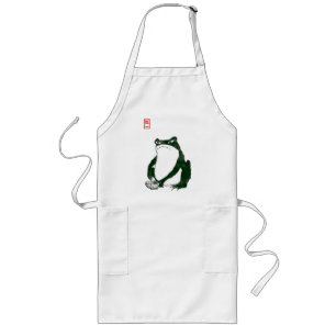 Grumpy Japanese Frog Toad 19. Jahrhundert Lange Schürze