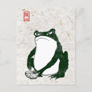 Grumpy Japanese Frog Toad 19. Jahrhundert Postkarte