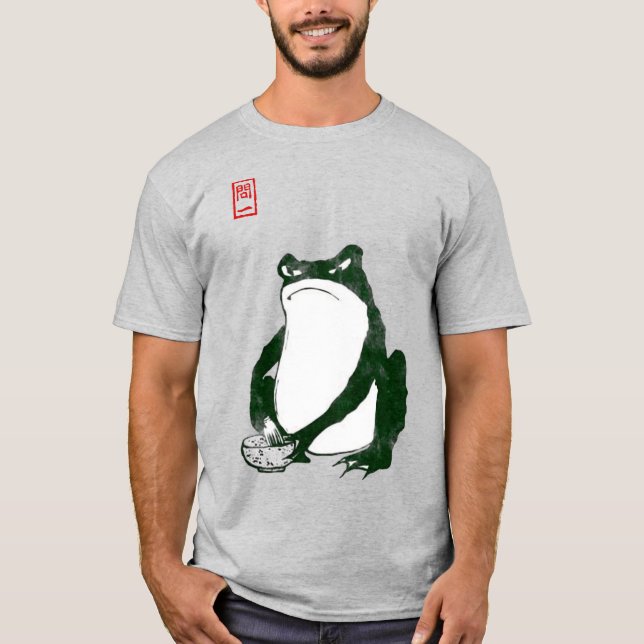 Grumpy Japanese Frog Toad 19. Jahrhundert T-Shirt (Vorderseite)