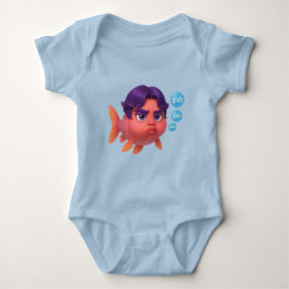 Grumpy Koi Glub Club - Niedliche Lila-haarige Fisc Baby Strampler