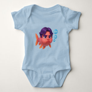 Grumpy Koi Glub Club - Niedliche Lila-haarige Fisc Baby Strampler