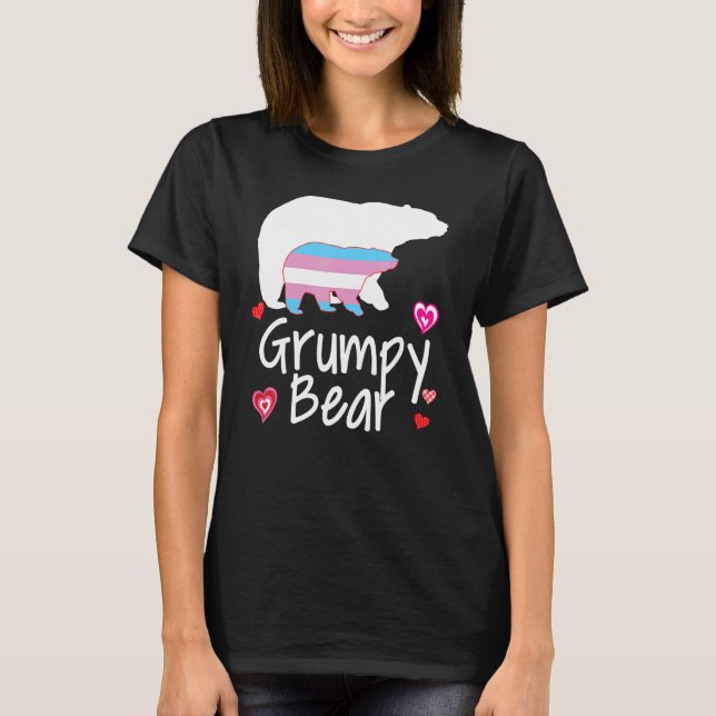 Grumpy Lgbt Bear Transgender Rainbow Lgbt Lesb T-Shirt (Vorderseite)