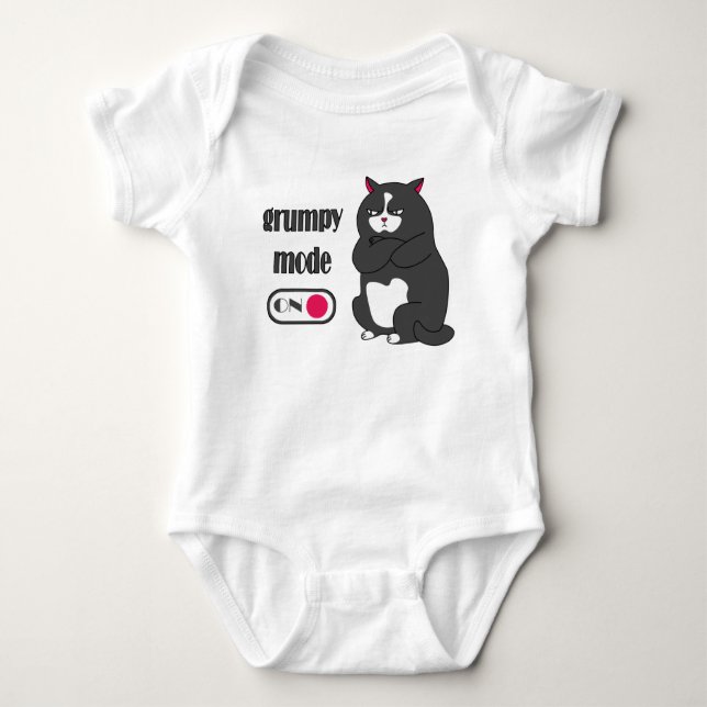 Grumpy mode on funny fat cat baby strampler (Vorderseite)