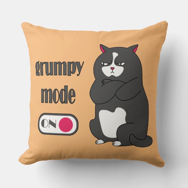 Grumpy-Modus auf lustigen Fett Katzenwerfen Kissen (Vorderseite)
