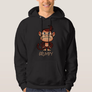 Grumpy Monkey Meme Ästhetik Bad Mood Schimpanse P Hoodie