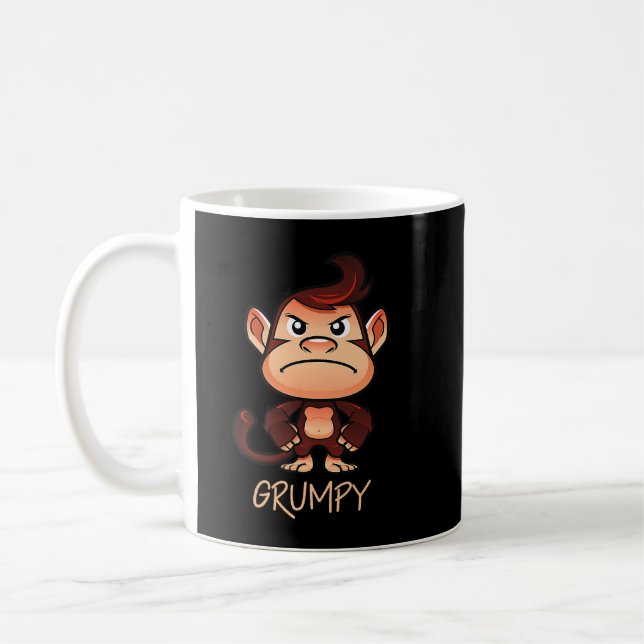 Grumpy Monkey Meme Ästhetik Bad Mood Schimpanse P Kaffeetasse (Links)
