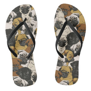 Grumpy Möpsen / Funny Niedlich Mops Hunde Welpen  Flip Flops