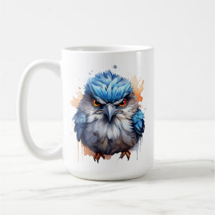 Grumpy Morning Bird Niedlich Fluffy Angry Blue Kaffeetasse