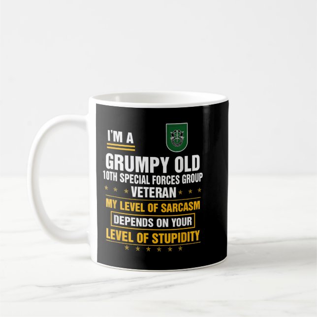 Grumpy Old 10. Special Forces Group Veteran Day C Kaffeetasse (Links)