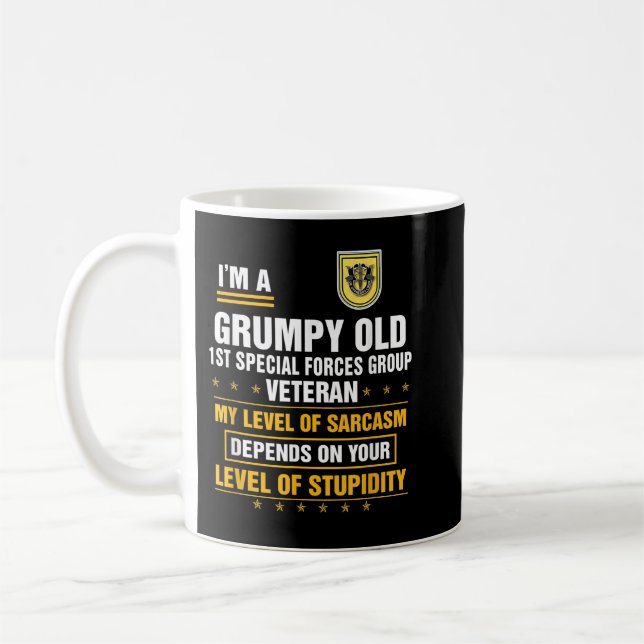 Grumpy Old 1. Special Forces Group Veteran Vater Kaffeetasse (Links)