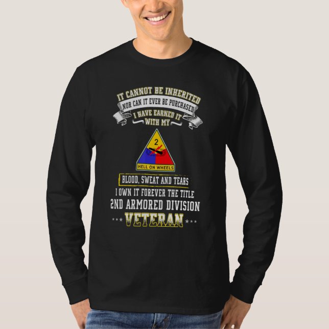 Grumpy Old 2nd Armored Division Veteran Veteran Da T-Shirt (Vorderseite)