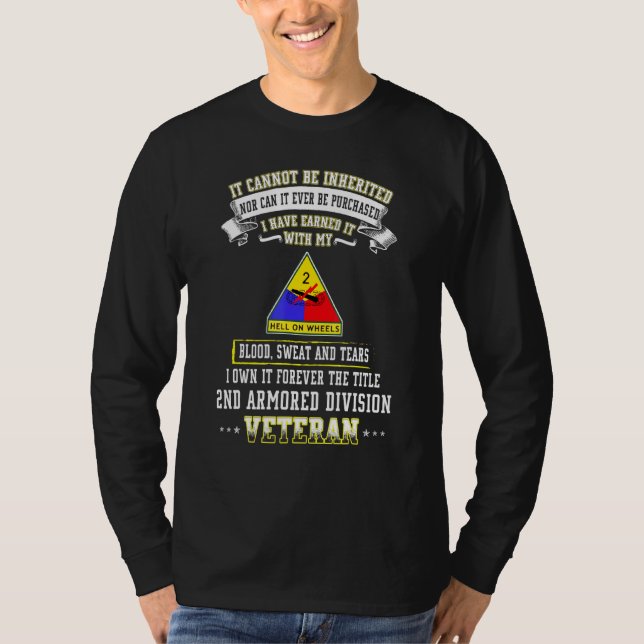 Grumpy Old 2nd Armored Division Veteran Veteran Da T-Shirt (Vorderseite)