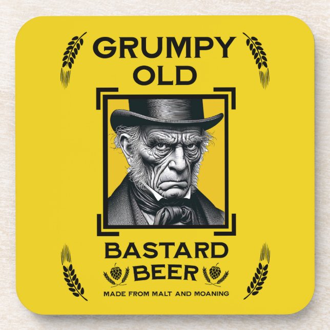 Grumpy Old Bastard Beer Getränkeuntersetzer (Vorderseite)