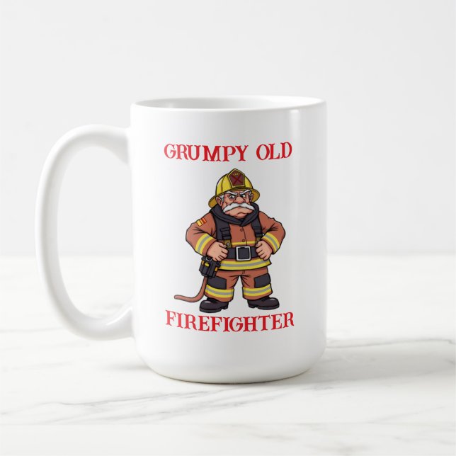 Grumpy Old Firefighter Kaffeetasse (Links)
