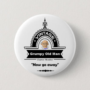 Grumpy Old Man Club Fun "Over Hill" Geburtstag Button