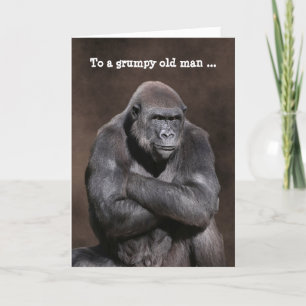 Grumpy Old Man Gorilla Geburtstag Karte