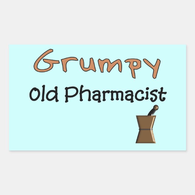 Grumpy Old Pharmacist T - Shirt und Geschenke Rechteckiger Aufkleber (Vorderseite)
